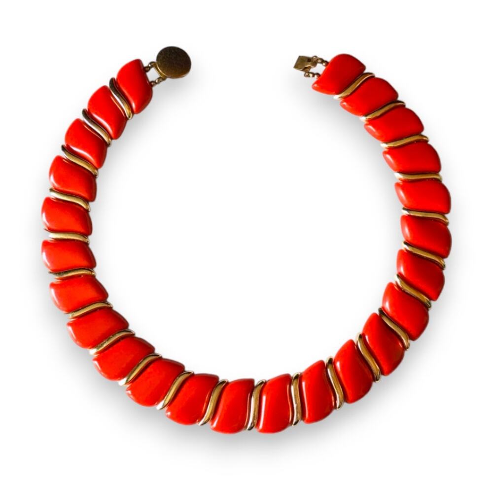 Red Statement Link Necklace - Brand